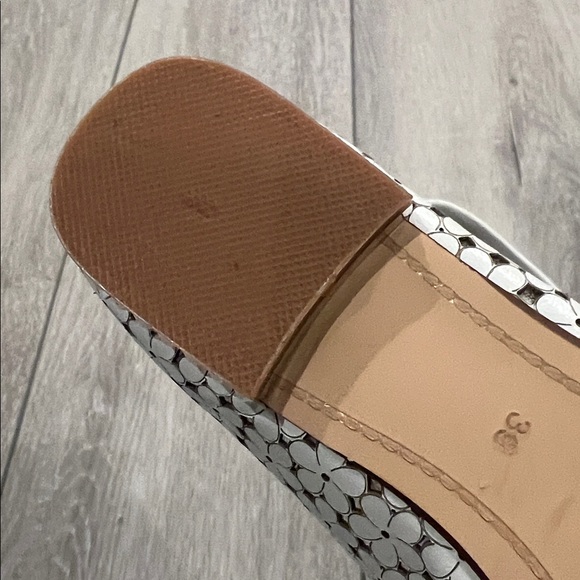 Dune London white leather laser cut pointy toe embellished heel slip on flats 9 - Picture 6 of 13